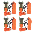 4PCS 15 Inch Tensioner Ratchet Strap Car Ratchet Thread Tensioner, Orange, Black