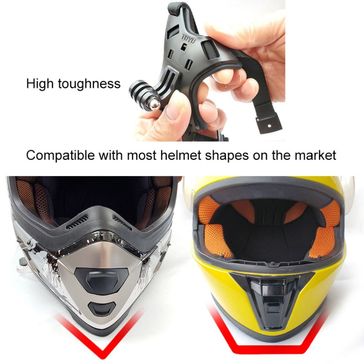 TUYU Motorcycle Helmet Chin Action Camera Mobile Phone Mounting Bracket, Black Bracket, Blue Bracket, Black Bracket+Mobile Phone Clip, Blue Bracket+Mobile Phone Clip