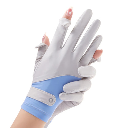 FSN02 1pair UV Resistant Ice Silk Breathable Cool Non-Slip Cycling Driving Thin Gloves, Free Code