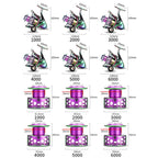 Colorful Metal Fish Line Wheel Long Throw Sea Rod Spinning Wheel, SK1000, SK2000, SK3000, SK4000, SK5000, SK6000