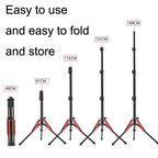 Aluminum Alloy Folding Mobile Phone Stand Live Selfie Floor Stand, Grey, Red