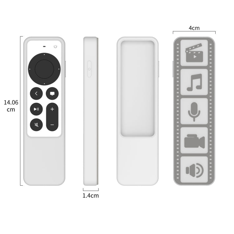Silicone Remote Controller Waterproof Anti-Slip Protective Cover For Apple TV 4K 2021, (Gray White), (Luminous Color), (Brown), (Black)