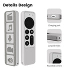 Silicone Remote Controller Waterproof Anti-Slip Protective Cover For Apple TV 4K 2021, (Gray White), (Luminous Color), (Brown), (Black)