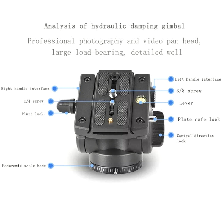 QingZhuangShiDai Q90 SLR Camera Tripod Shooting Bird Telephoto Damping Handle Gimbal, Q90
