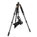 QingZhuangShiDai Q666C Portable Travel Photography Ball Head SLR Camera Carbon Fiber Tripod, Q666C(Black)