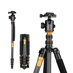 QingZhuangShiDai Q666C Portable Travel Photography Ball Head SLR Camera Carbon Fiber Tripod, Q666C(Black)