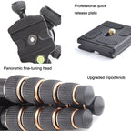 QingZhuangShiDai Q666C Portable Travel Photography Ball Head SLR Camera Carbon Fiber Tripod, Q666C(Black)