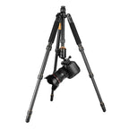 QingZhuangShiDai Q666 Portable Travel SLR Camera Aluminum Magnesium Alloy Tripod, Q666(Black)