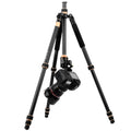 QingZhuangShiDai Q222C SLR Camera Carbon Fiber Portable Travel Tripod, Q222C(Black)