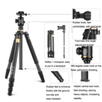 QingZhuangShiDai Q222C SLR Camera Carbon Fiber Portable Travel Tripod, Q222C(Black)