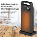 LCD Digital Display Rotary Remote Control Electric Heater PTC Ceramic Heating Heater, Spec:, EU Plug (Black), UK Plug (Black)