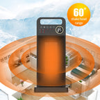 LCD Digital Display Rotary Remote Control Electric Heater PTC Ceramic Heating Heater, Spec:, EU Plug (Black), UK Plug (Black)
