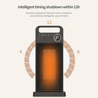 LCD Digital Display Rotary Remote Control Electric Heater PTC Ceramic Heating Heater, Spec:, EU Plug (Black), UK Plug (Black)