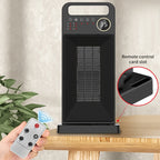LCD Digital Display Rotary Remote Control Electric Heater PTC Ceramic Heating Heater, Spec:, EU Plug (Black), UK Plug (Black)