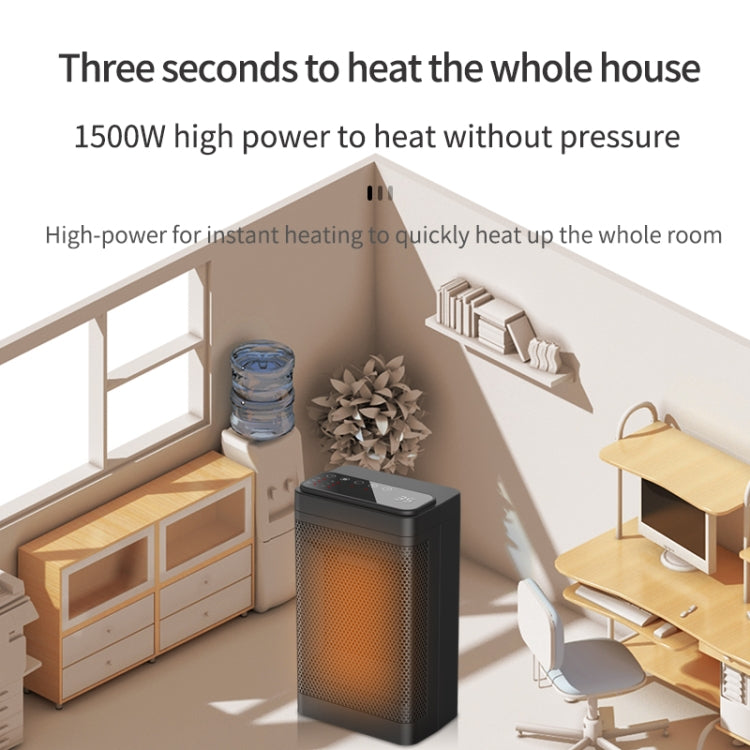 Office Household Mute Desktop Shaking Head Electric Heaters, Spec:, Knob (EU Plug), Screen (EU Plug), Knob (UK Plug), Screen (UK Plug)