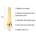 6PCS Guitar Dipping Pure Copper Citrimine Guitar Caps, Style:, Crystal Head (White), Crystal Head (Yellow), Crystal Head (Red), Crystal Head (Purple), Crystal Head (Green), Crystal Head (Black), Big Diamond (White), Big Diamond (Gold)                  ...