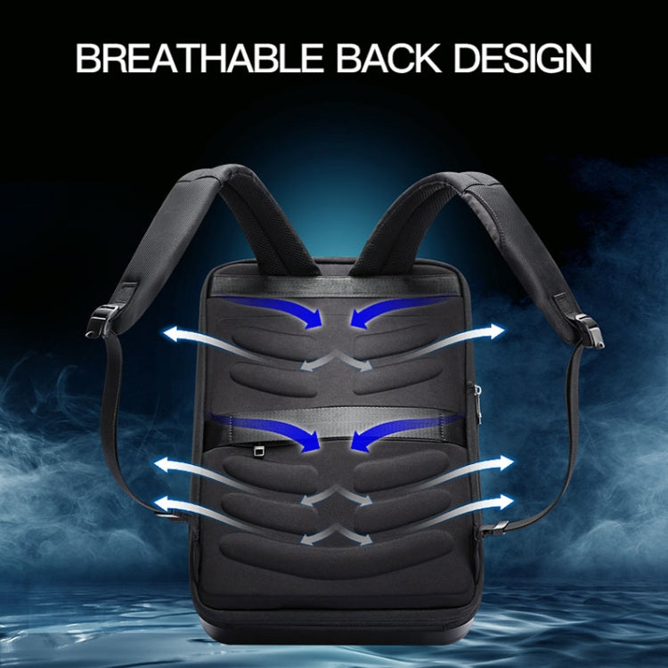 Bopai 61-93318A Hard Shell Waterproof and Expandable Backpack with USB Charging Hole, Spec:, Regular (Silver), Password (Silver), Regular (Black), Password (Black)