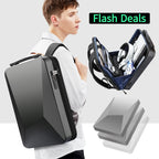 Bopai 61-93318A Hard Shell Waterproof and Expandable Backpack with USB Charging Hole, Spec:, Regular (Silver), Password (Silver), Regular (Black), Password (Black)