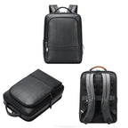 Bopai 61-70111 Cowhide Multi-compartment Waterproof Anti-theft Backpack with USB Charging Hole, 61-70111