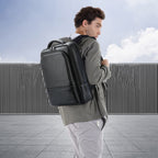 Bopai 61-70111 Cowhide Multi-compartment Waterproof Anti-theft Backpack with USB Charging Hole, 61-70111