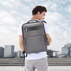 Bopai 61-121518 Multi-compartment Waterproof Expandable Backpack with USB Charging Hole, Black, Dark Gray