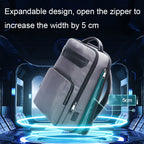 Bopai 61-121518 Multi-compartment Waterproof Expandable Backpack with USB Charging Hole, Black, Dark Gray