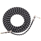 Guitar Connection Wire Folk Bass Performance Noise Reduction Elbow Audio Guitar Wire, Size:, 0.5m(Black White), 1m(Black White), 6m(Black White)