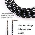 Guitar Connection Wire Folk Bass Performance Noise Reduction Elbow Audio Guitar Wire, Size:, 0.5m(Black White), 1m(Black White), 3m(Black White), 6m(Black White)