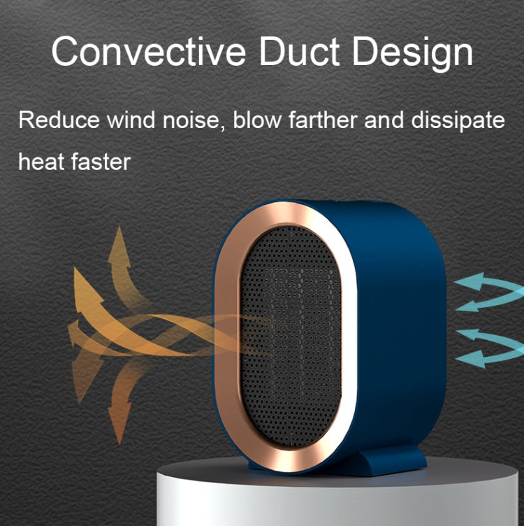 XH-1201 Winter Desktop Small Heater Quiet Fast Heat PTC Electric Heater, US Plug, White, Green, Blue