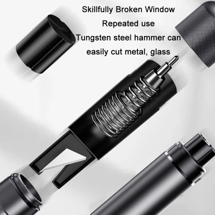Vehicle Safety Hammer Multifunctional Underwater Emergency Window Breaker, Black, Red, Silver, Blue