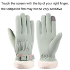 1 Pair YR205 Winter Warm Plus Fleece Mouth Driving Riding Sports Gloves, Free Code