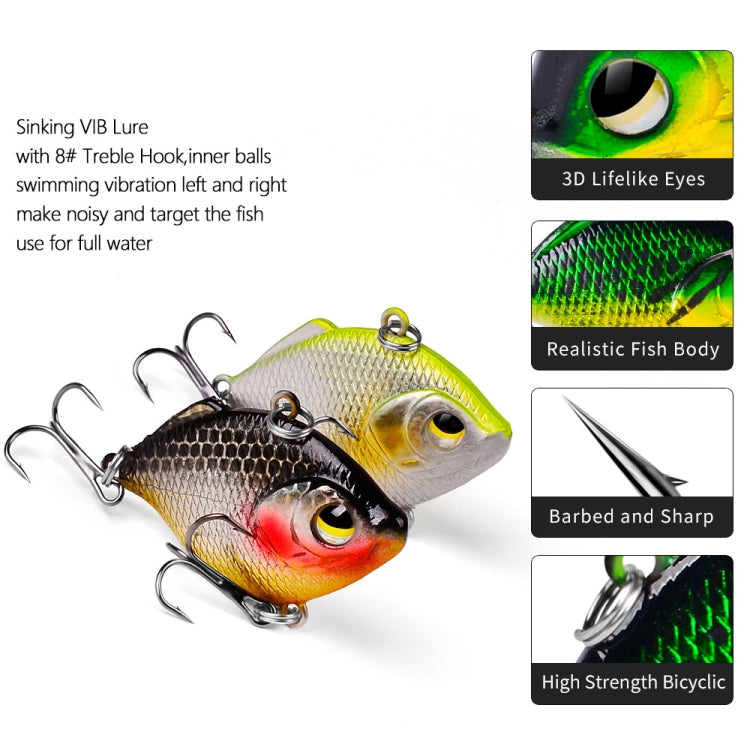 3 PCS PROBEROS DW1044 4.5cm/8.5g Lure Fake Bait Iconic Plastic VIB Hard Bait, DW1044 B, DW1044 C, DW1044 D, DW1044 E, DW1044 F, DW1044 G, DW1044 H, DW1044 A