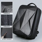 160 Large Capacity ABS Waterproof Laptop Backpack with USB Charging Port, Light Grey, Black