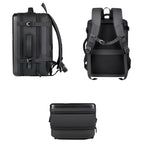 Large-capacity Waterproof Expandable Hard Shell Backpack with USB Charging Hole, 161 Light Grey, 161 Black, 161 Dark Gray, 162 Black, 162 Deep Gray, 162 Light Gray