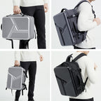 Large-capacity Waterproof Expandable Hard Shell Backpack with USB Charging Hole, 161 Light Grey, 161 Black, 161 Dark Gray, 162 Black, 162 Deep Gray, 162 Light Gray