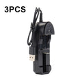 3 PCS BMAX 18650 Lithium Battery Single Slot USB Charger, Single Slot USB(Black)