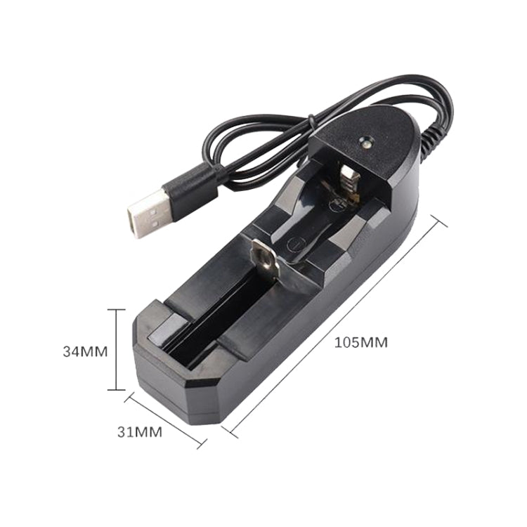 3 PCS BMAX 18650 Lithium Battery Single Slot USB Charger, Single Slot USB(Black)