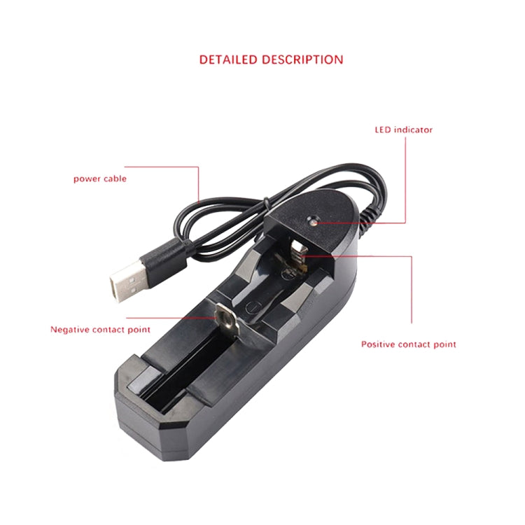 3 PCS BMAX 18650 Lithium Battery Single Slot USB Charger, Single Slot USB(Black)