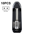 10 PCS BMAX Single Slot Direct Insert Power Supply 18650 Lithium Battery Charger, Single Slot EU Plug(Black), Single Slot US Plug(Black)