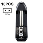 10 PCS BMAX Single Slot Direct Insert Power Supply 18650 Lithium Battery Charger, Single Slot EU Plug(Black), Single Slot US Plug(Black)