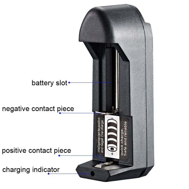 10 PCS BMAX Single Slot Direct Insert Power Supply 18650 Lithium Battery Charger, Single Slot EU Plug(Black), Single Slot US Plug(Black)