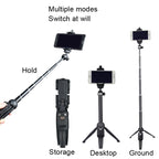 YUNTENG Mobile Phone Selfie Rod Tripod With Bluetooth Remote Control, 9928 Black, 9928N Black