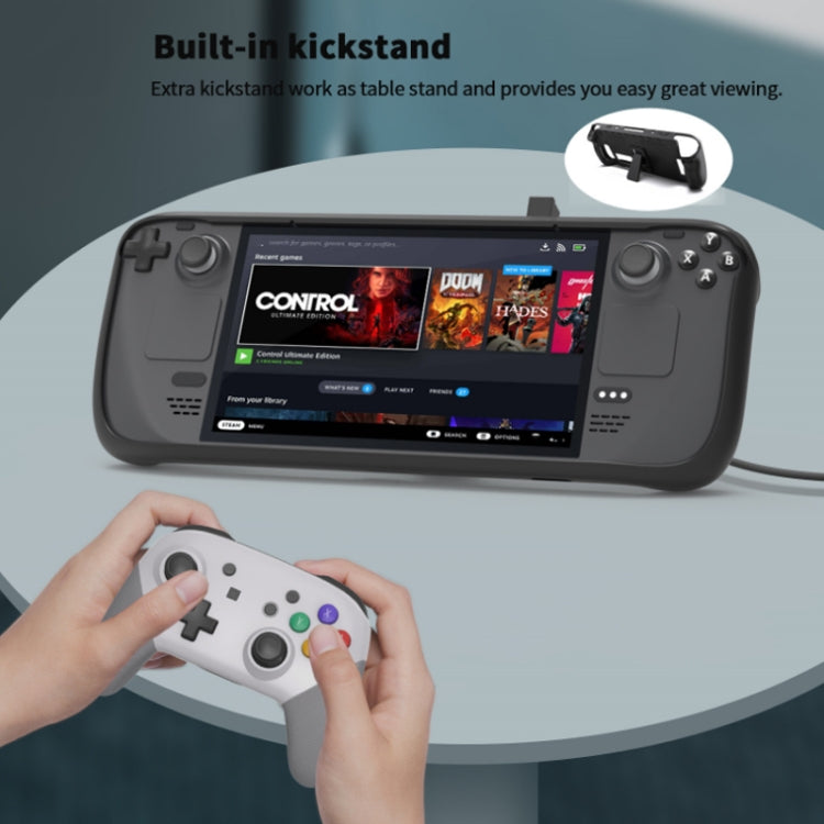 JYS For Steam Deck Handheld TPU Case + Touchpad Button Sticker, TPU Case + Touchpad Button Sticker