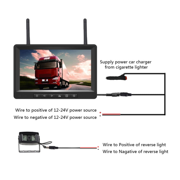 K0205 7 Inch Digital Wireless Car Display Night Vision Reverse Camera Screen, K0205