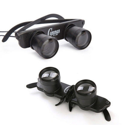 Camman 3 x 28 Adjustable Focus Glass Type Fishing Binoculars ,Spec:, Only  Binoculars, With Zippered Glasses Case