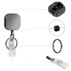 4cm Plated Metal Square Expansion Rope Key Chain, 4cm Square