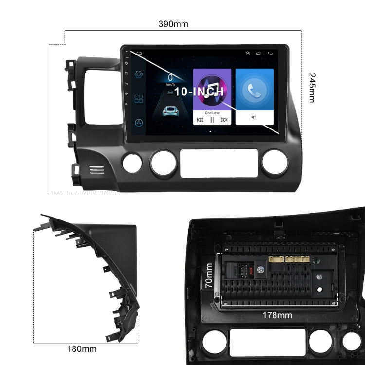 For Honda Civic 10.1 Inch Android WiFi Navigation Machine, Style:, Standard, Standard+4 Light Camera, Standard+8 Light Camera, Standard+12 Light Camera