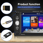 7622C 6.2 inch Dual Spindle HD Car Universal MP5 Carplay Player, Style:, Standard, Standard+4 Light Camera, Standard+8 Light Camera, Standard+12 Light Camera, Standard+AHD Camera
