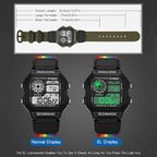 SYNOKE 9619C Nylon Canvas Strap Three-Ring Buckle Vintage Electronic Luminous Watch