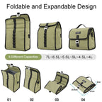 For Brompton Rhinowalk RK9107 Foldable Expansion Thermal Bicycle Bag with Rain Cover, Matt Black, Matt Green